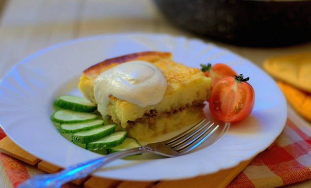Kartoffelauflauf mit Hackfleisch, wie im Garten