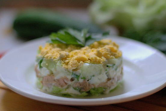 Eiersalat, Thunfisch, Gurke
