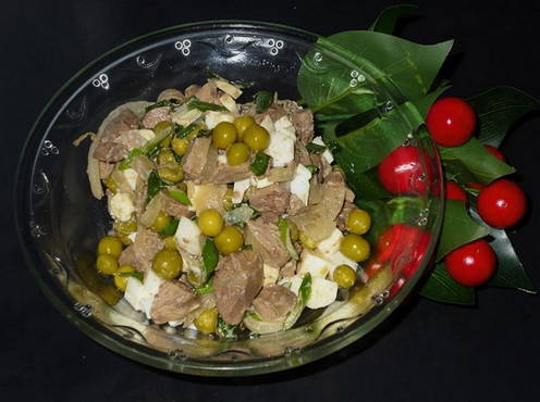 Leber- und Zwiebelsalat