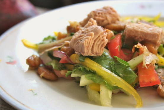 Tonfiskbönor och äggsallad