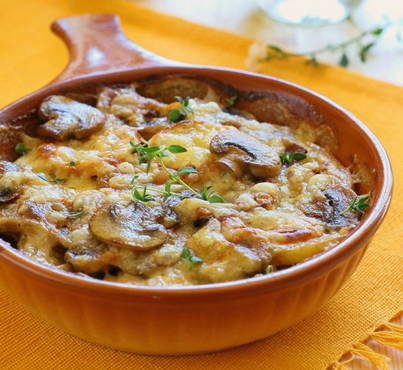 Kartoffelauflauf mit Champignons