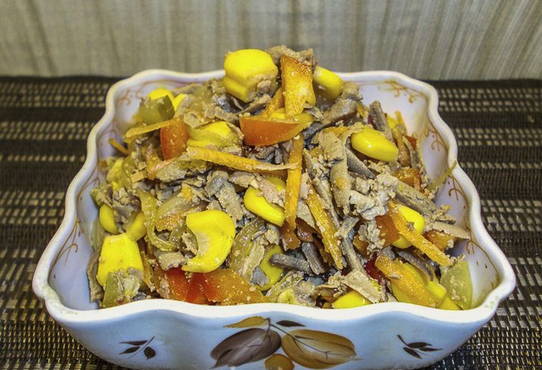 Schweinelebersalat