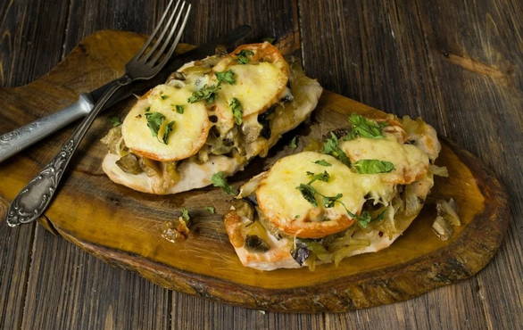 Costolette di pollo con funghi