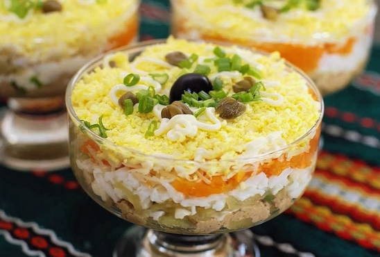 Insalata di fegato a strati