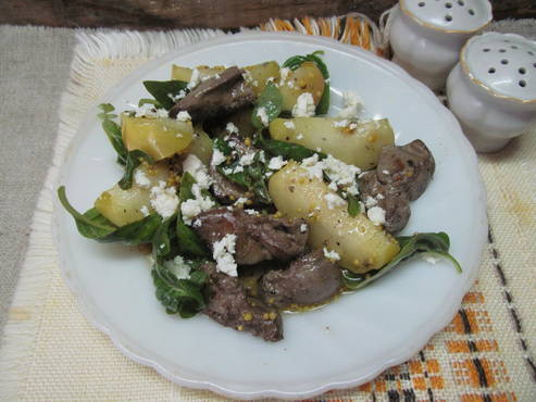 Leber- und Apfelsalat