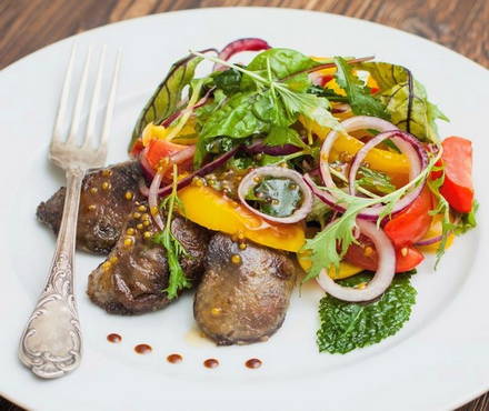 Warmer Salat mit Leber