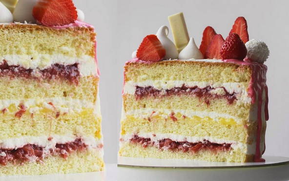Pan di Spagna con fragole