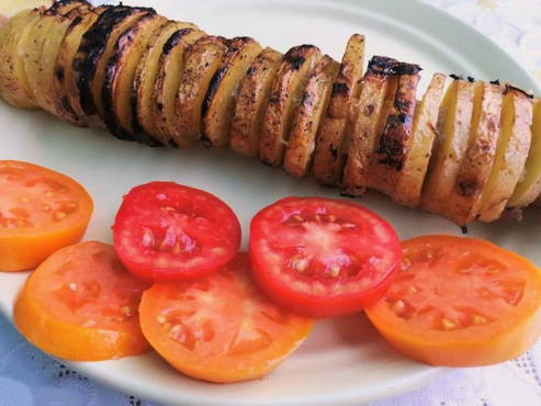 Patate alla griglia con pancetta
