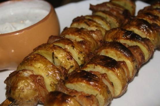 Grillkartoffeln am Spieß