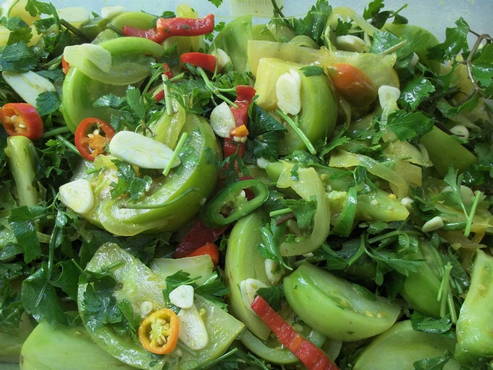 Grüner Tomatensalat schnell
