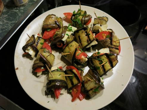 Gegrillte Aubergine mit Mayonnaise