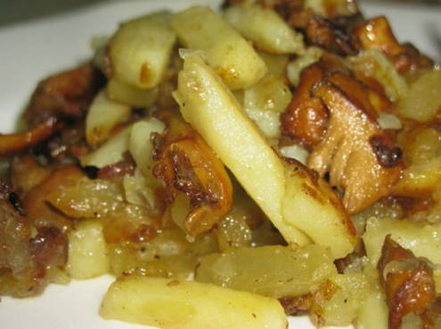 Patate fritte con finferli surgelati