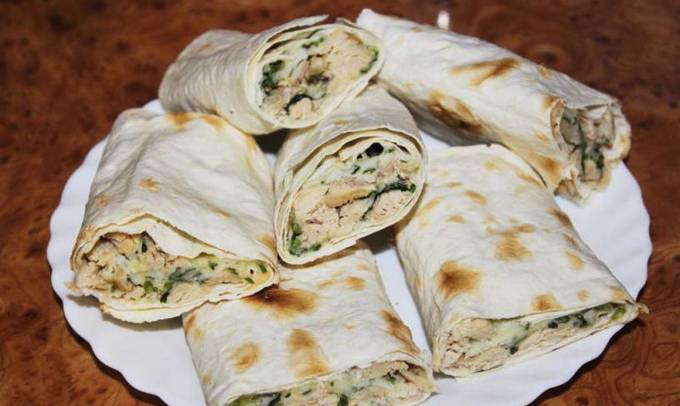 Lavashrolle mit Hühnchen