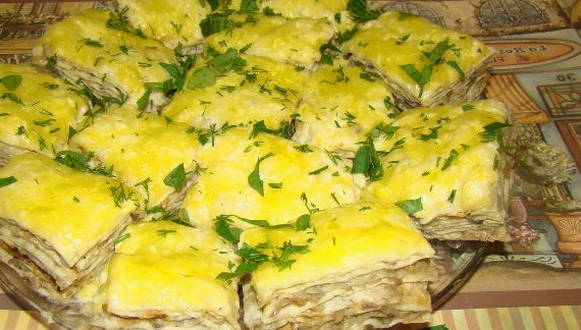 Spuntino Lavash con funghi