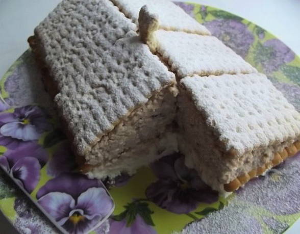 Crackerkuchen mit Hüttenkäse ohne Backen