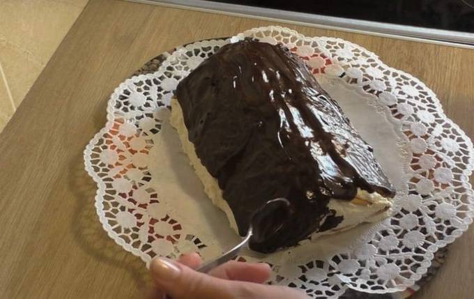 Kiksekage med hus uden bagning med hytteost