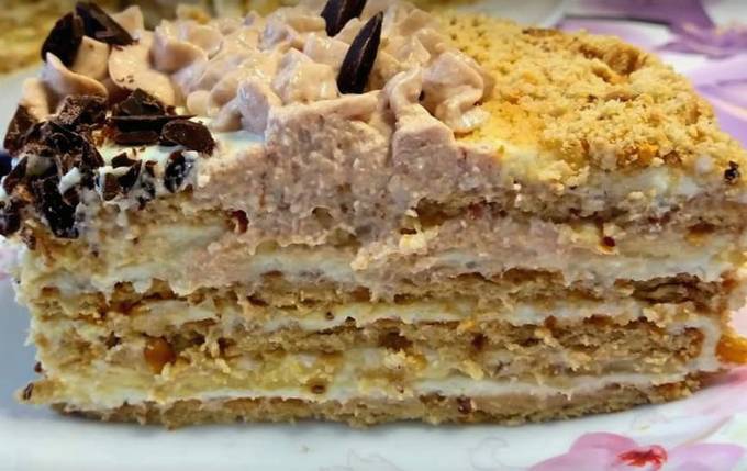 Torta di biscotti senza cottura con ricotta e latte condensato