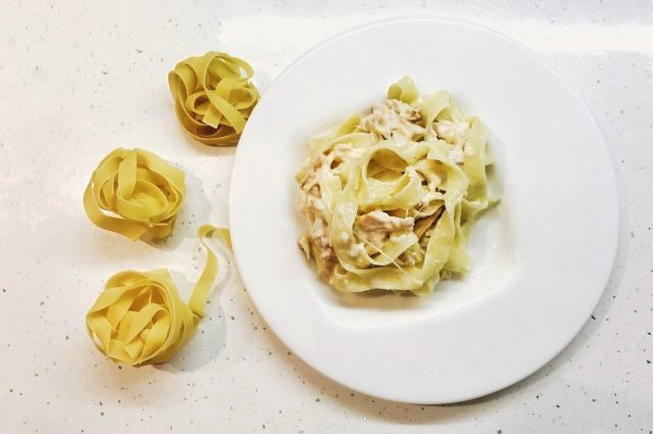 Gerookte Kip Carbonara Pasta