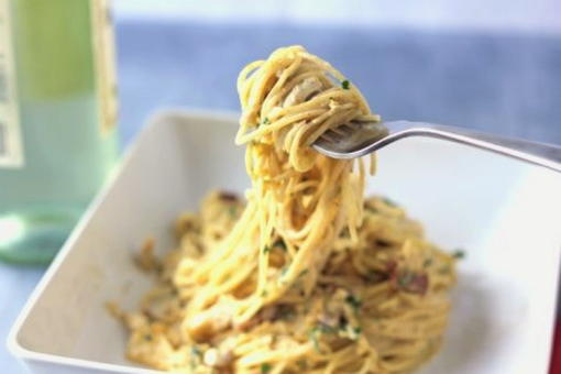 Pasta Alla Carbonara Di Pollo E Pancetta