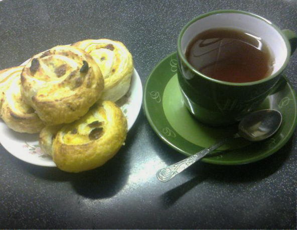 Schnecken mit Blätterteigquark