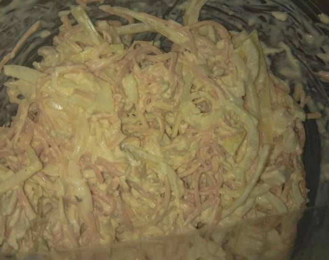 Hühnchen, Käse und koreanischer Karottensalat