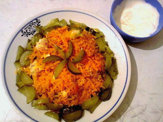 Insalata Obzhorka con pollo
