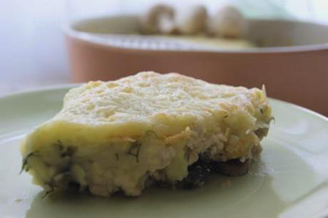 Kartoffelauflauf mit Hühnchen und Champignons