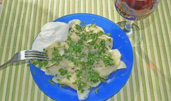 Pierogi z ziemniakami i boczniakami