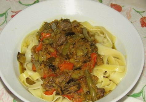 Varkenshaas met aubergine