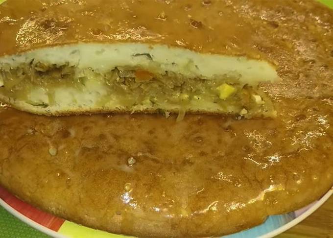 Gelierte Kohlpastete mit Mayonnaise und Kefir im Ofen