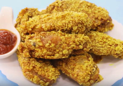 Szárnyak, mint a KFC -ben egy serpenyőben
