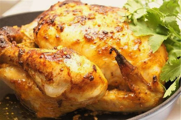 Hähnchen in Honig-Senf-Sauce