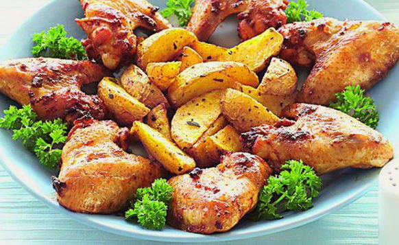 Alette con patate al cartoccio al forno