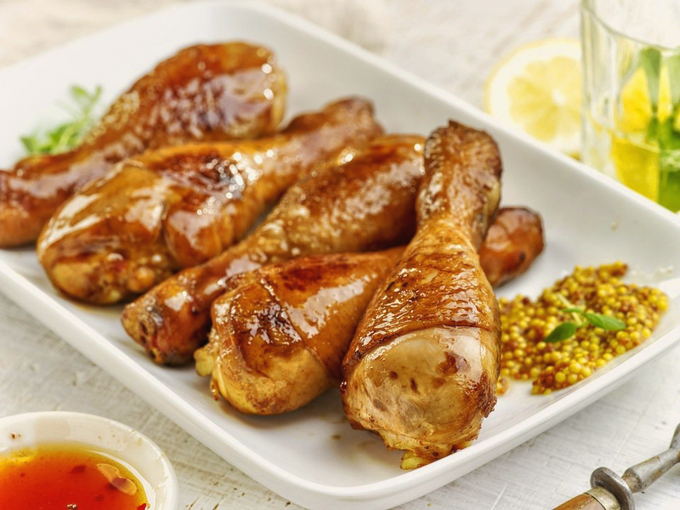 Hähnchen in Honig-Senf-Sauce im Ofen