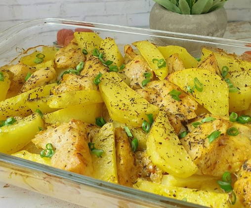 Bocconcini di tacchino con patate al forno