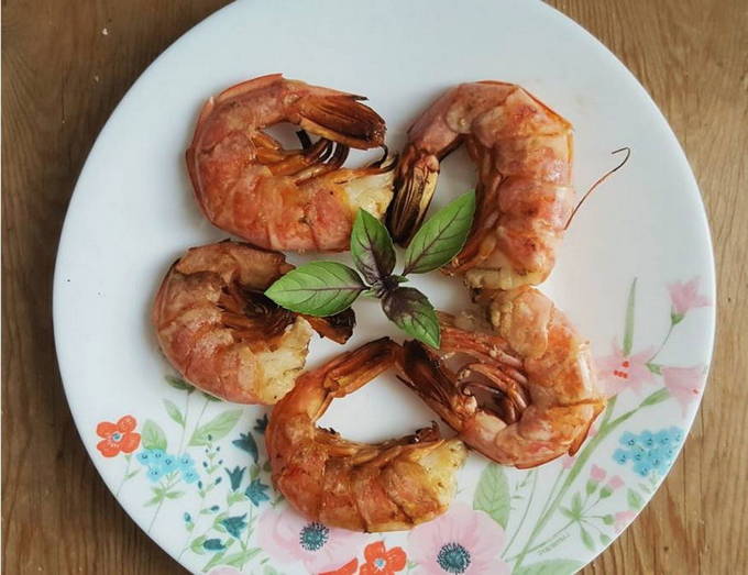 Langoustines fokhagymával a grill