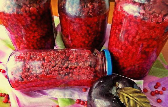 Preiselbeeren im eigenen Saft für den Winter im Glas