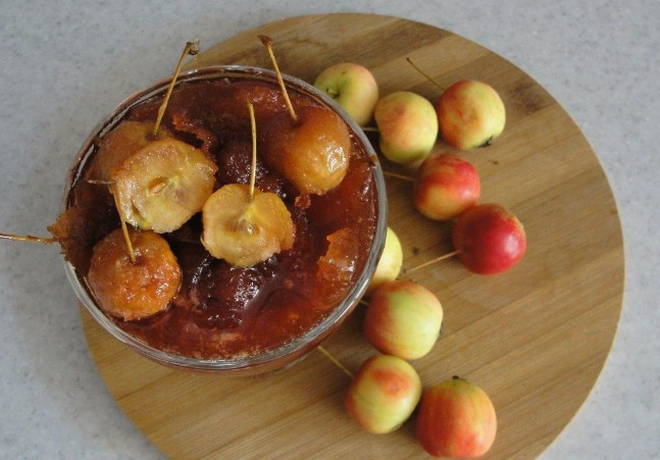 Transparante paradijsappeljam met staarten