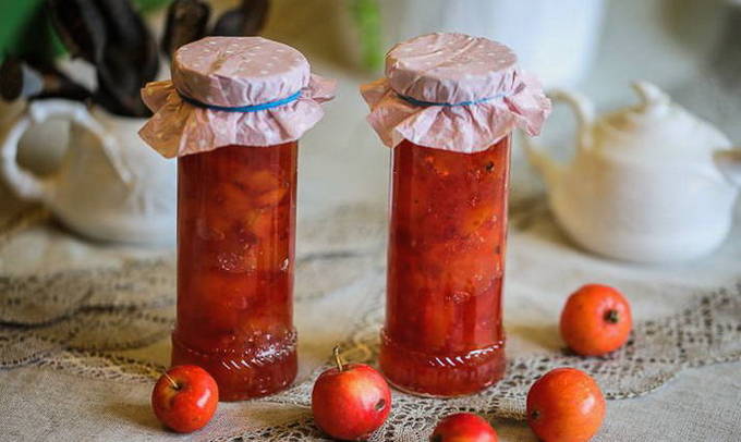 Ranetka-Marmelade in Scheiben für den Winter