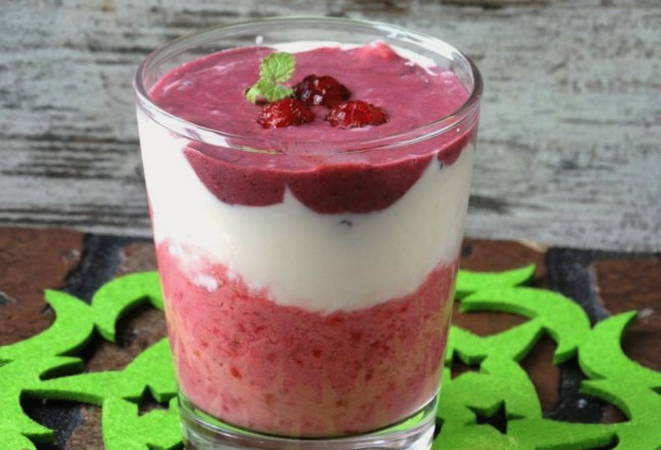 Blåbær og hindbær smoothie