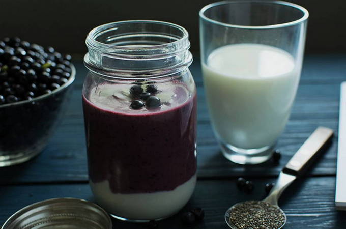 Blåbærmælksmoothie