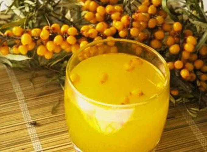 Sanddornkompott im 1-Liter-Glas für den Winter