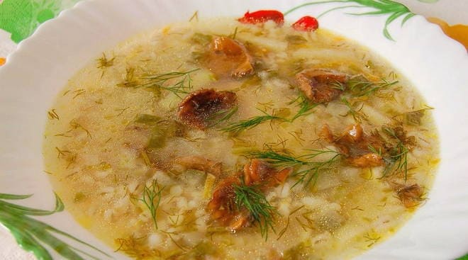 Sottaceto con funghi e orzo perlato